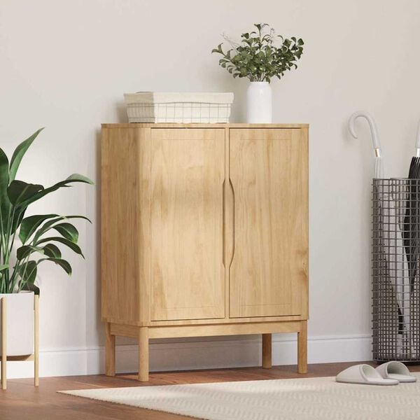 vidaXL Sideboard FLORO Voks brun 70 x 30 x 70,5 cm Massivt fyrretr&aelig;