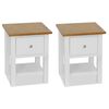 vidaXL natborde 2 stk. 36x30x47 cm massivt egetr&aelig;