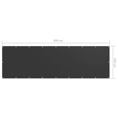 vidaXL altanafskærmning 120x400 cm oxfordstof antracitgrå
