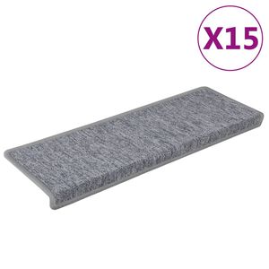 vidaXL trappem&aring;tter 15 stk. 65x21x4 cm lysegr&aring; rektangul&aelig;r kant