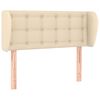 vidaXL sengegavl med kanter 93x23x78/88 cm stof cremefarvet