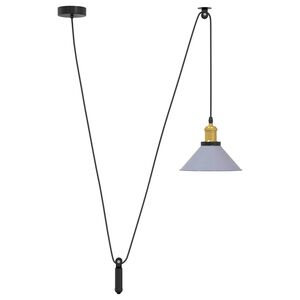vidaXL pendellampe højdejusterbar E27 Ø 22 cm metal glans grå