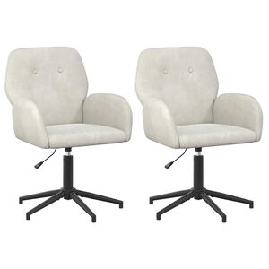 vidaXL Drejestole 2 stk. 54 x 55 x 90 cm Cremefarvet Fl&oslash;jl