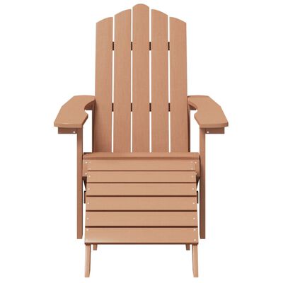 vidaXL Adirondack-stol med fodskammel og bord HDPE brun
