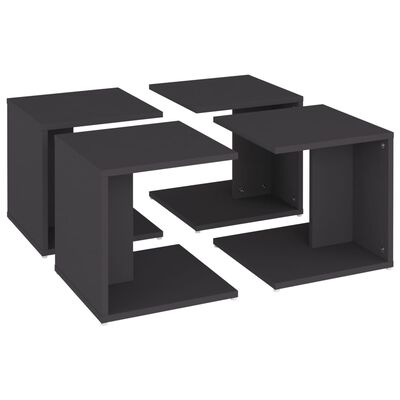 vidaXL sofabord 4 stk. 33x33x33 cm konstrueret træ grå