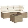 vidaXL sofas&aelig;t til haven 5 dele med hynder polyrattan beige