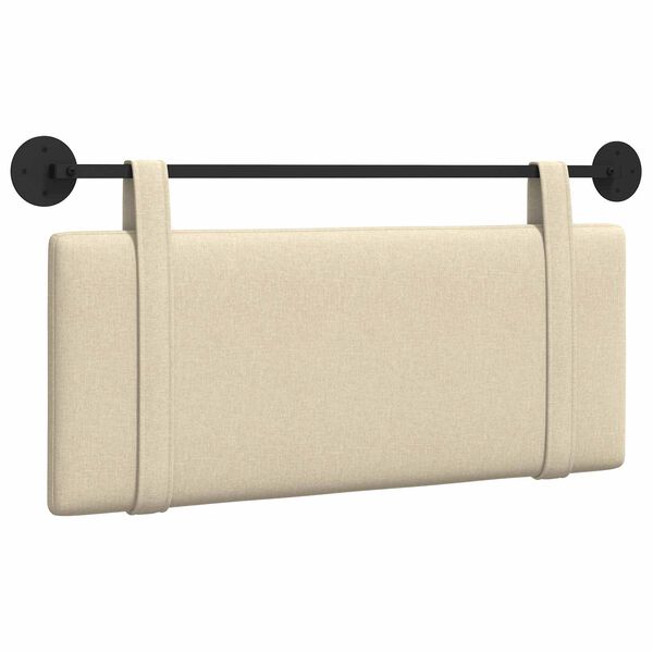 vidaXL H&aelig;ngende Hovedgavl V&aelig;gmonteret Creme 110 x 55 x 5 cm Stof