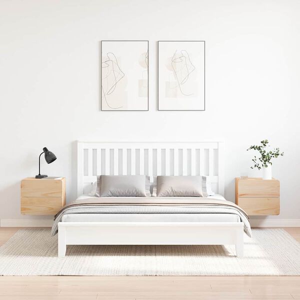 vidaXL Sengebord 2 pcs Naturfarvet 39 x 34 x 33 cm Massivt fyrretr&aelig;