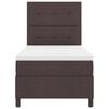 vidaXL Box spring seng med LED-lysstrimler M&oslash;rkebrun 80 x 200 cm Stof