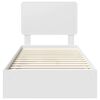 vidaXL Opbevaringsseng med hovedg&aelig;rde Hvid 90 x 200 cm Konstrueret tr&aelig;