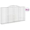 vidaXL buede gabionkurve 12 stk. 300x30x160/180 cm galvaniseret jern