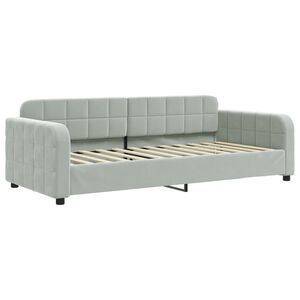 vidaXL daybed 90x200 cm velour lysegr&aring;