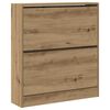 vidaXL Sko skab 80 x 21 x 87,5 cm Konstrueret tr&aelig; R&oslash;get eg
