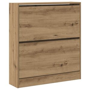 vidaXL Sko skab 80 x 21 x 87,5 cm Konstrueret tr&aelig; R&oslash;get eg