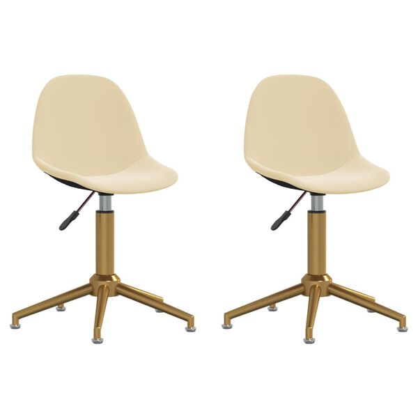 vidaXL drejelige spisebordsstole 2 stk. fl&oslash;jl cremefarvet