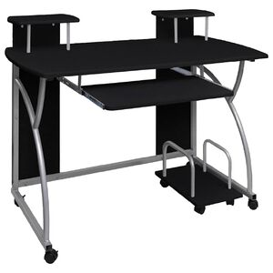 vidaXL computerbord 110x52x88,5 cm konstrueret tr&aelig; sort