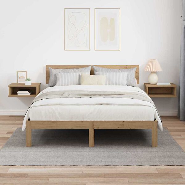 vidaXL Sengebord 2 pcs Artisan Egetr&aelig; 40 x 31 x 15 cm Konstrueret tr&aelig;