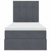 vidaXL Seng med opbevaring og LED med LED M&oslash;rkegr&aring; 90 x 190 cm Fl&oslash;jl