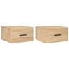 vidaXL v&aelig;gh&aelig;ngte sengeborde 2 stk. 35x35x20 cm sonoma-eg