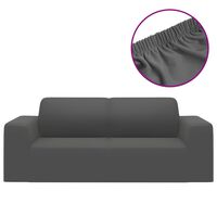 vidaXL elastisk 2-personers sofabetræk polyesterjersey antracitgrå