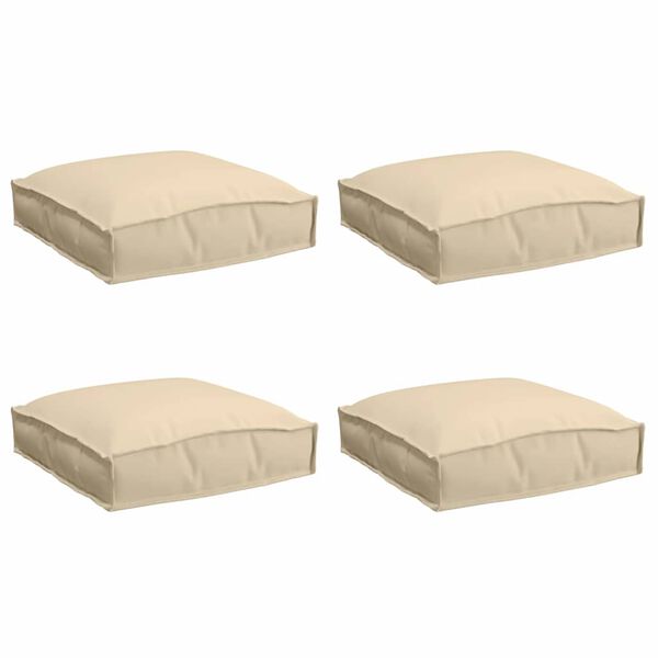 vidaXL Pude 4 pcs Beige 40 x 40 x 8 cm Oxford stof