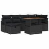 vidaXL Havesofa S&aelig;t 7 stk. Sort polyrattan