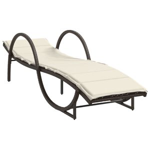 vidaXL liggestol med hynde 60x199x42 cm polyrattan brun