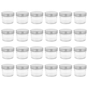 vidaXL syltet&oslash;jsglas 24 stk. med s&oslash;lvfarvet l&aring;g 110 ml