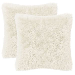 vidaXL Pudebetr&aelig;k 2 pcs HEERLEN Hvid 30 x 30 cm PV Fleece