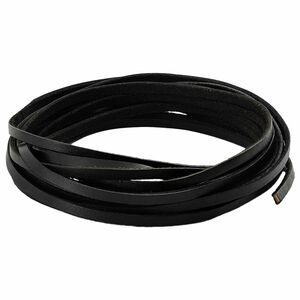 vidaXL L&aelig;derrem Sort 200 x 0,4 cm L&aelig;der