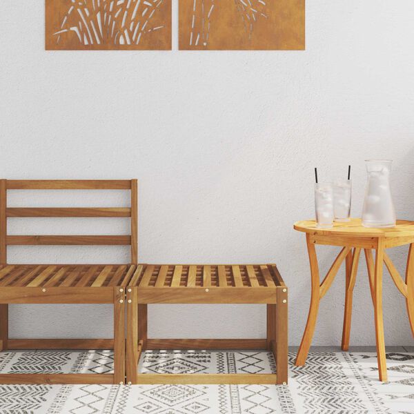 vidaXL Udend&oslash;rs puf Massivt Akacietr&aelig; Naturfarvet 59 x 59 x 37 cm