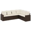 vidaXL sofas&aelig;t til haven 6 dele med hynder polyrattan brun