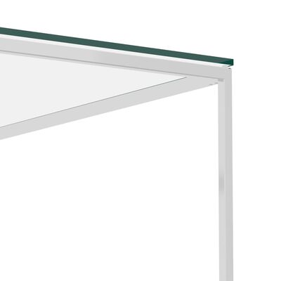 vidaXL sofabord 50x50x43 cm rustfrit stål og glas sølvfarvet