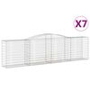 vidaXL buede gabionkurve 7 stk. 400x50x100/120 cm galvaniseret jern