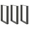 vidaXL spisebordsben U-formet 3 stk. antracit 70 x (72-73) cm st&aring;l