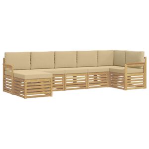 vidaXL Udend&oslash;rs sofagruppe 6 stk. Hvid og Beige Polyester