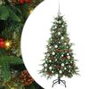 vidaXL Kunstigt Hinged Juletr&aelig; med 150 LED'er Gr&oslash;n 150 cm PE og PVC