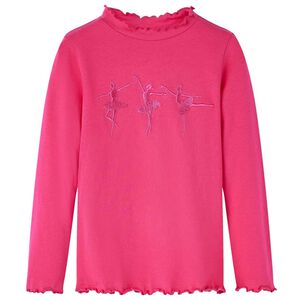 Lang&aelig;rmet T-shirt til b&oslash;rn str. 104 pink