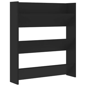 vidaXL v&aelig;gh&aelig;ngt skoreol 80x18x90 cm konstrueret tr&aelig; sort