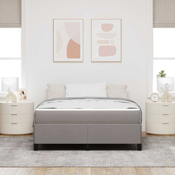 vidaXL Box spring seng Gr&aring;brun 140 x 200 cm Stof