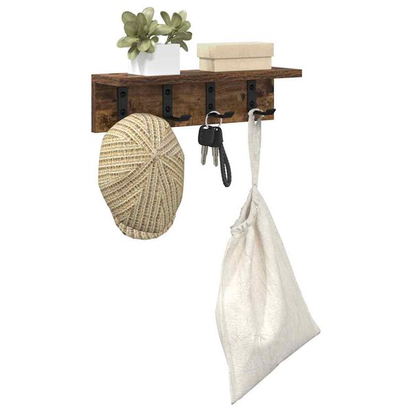 vidaXL V&aelig;gmonteret Jakkeholder R&oslash;get eg 40 x 10,5 x 10,5 cm