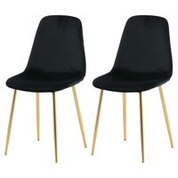 Venture Home spisebordsstole 2 stk. Polar velour sort og messingfarve