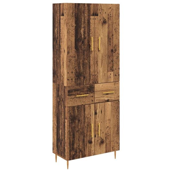 vidaXL Highboard Gammelt tr&aelig; 69,5 x 34 x 180 cm Konstrueret tr&aelig;