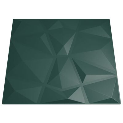 vidaXL vægpaneler 48 stk. 50x50 cm 12 m² XPS diamant grøn