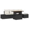 vidaXL Havesofa S&aelig;t 6 stk. Sort polyrattan