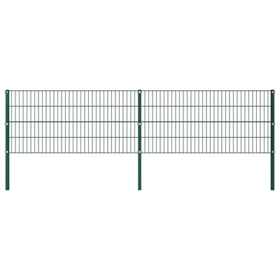 vidaXL hegnspanel med stolper 3,4 x 0,8 m jern grøn