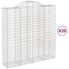 vidaXL buede gabionkurve 20 stk. 200x50x200/220 cm galvaniseret jern