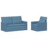 vidaXL Sofa S&aelig;t 2 pcs Bl&aring; Velourstof