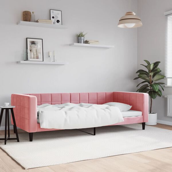 vidaXL daybed 90x200 cm velour pink