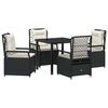 vidaXL Have Spisebordss&aelig;t 5 pcs Sort polyrattan